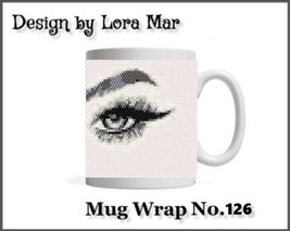 Beaded Mug Wrap Pattern No.126 - Even Count Peyote Stitch Seed Bead Eyes... - $3.00