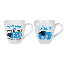Carolina Panthers Coffee Mug 17oz Ceramic 2 Piece Set with Gift Box - $84.49