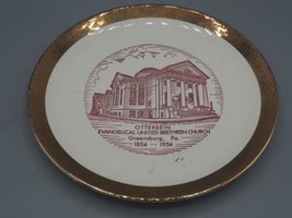 Vintage Otterbein Evangelical Church Greensburg PA Plate Sabina 22K Gold - $46.07