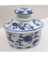 VIENNA WOODS FINE CHINA CO Sugar Bowl w Lid Ceramic Porcelain Blue Vintage - £34.41 GBP