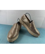 Steve Madden Women Shoes Gold 8M Leather Wright Espadrille Platform Flat... - $40.50 CAD