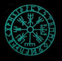 Glow Dark Viking Compass Vegvisir Hook Fastener Patch (GLW1) - £5.38 GBP