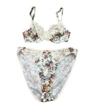 Victoria's Secret VTG Gold Label Second Skin Satin RARE Floral Lace Bra ... - $144.00