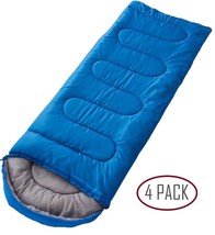 Set of 4 SLEEPING BAGS MUMMY Type 8&#39; Foot  NAVY BLUE - Carrying Bag - $990.68 MXN