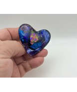 Handmade Dichroic Glass Heart Object de Arté Keepsake- “You Are Loved&quot; #361 - $45.00