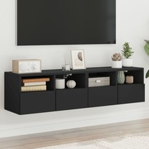 TV Wall Cabinets 2 pcs Black 60x30x30 cm Engineered Wood - £38.03 GBP