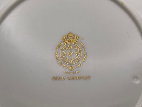 Set of 6 Royal Worcester Bone China GOLD CHANTILLY Salad Plates Item image 3