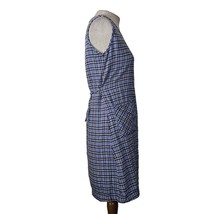 Blue Plaid Sleeveless Dress with Pockets Size Medium - £19.46 GBP