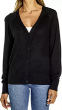 Gap Women&#39;s Black Linen Blend Button Down V-Neck Cardigan Sweater Sz Sma... - $24.74