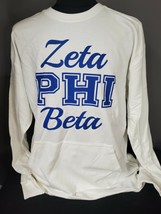 ZETA PHI BETA  SORORITY LONG SLEEVE POCKET T-SHIRT Z-PHI-B KANAGROO POCKETS - $40.00