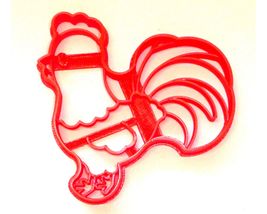 6x Rooster Male Chicken Fondant Cutter Cupcake Topper 1.75 IN USA FD3470 - £6.26 GBP