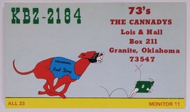 Vintage Cb Ham radio Amateur Card KBZ 2184 Granite Oklahoma - £3.89 GBP