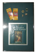 Centennial Olympic Games Souvenir Program, Tickets &amp; 4 Lapel Pins - Framed - $83.79