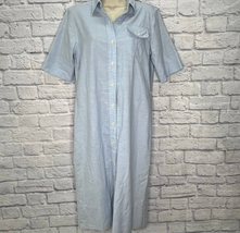 Vintage J.G. Hook Chambray Shirt Dress Size 12 M Cotton Blend Blue Button Down - £23.90 GBP