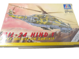 Vintage 024 Italeri 1/72 MIL-24 HIND F Heavy Helicopter Gunship Model Kit - $27.72