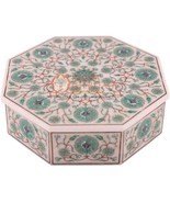 8&quot;x8&quot;x2&quot; Marble Jewelry Vintage Box Malachite Fine Floras Design Christm... - £1,919.47 GBP