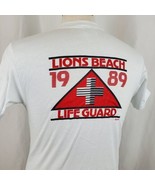 Vintage Lions Beach Lifeguard 1989 T-Shirt Medium Single Stitch Deadstoc... - $59.99