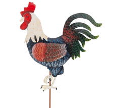 Rooster Garden Metal Stake Country Farm Bird Decor Farmhouse Chicken Yar... - $32.69