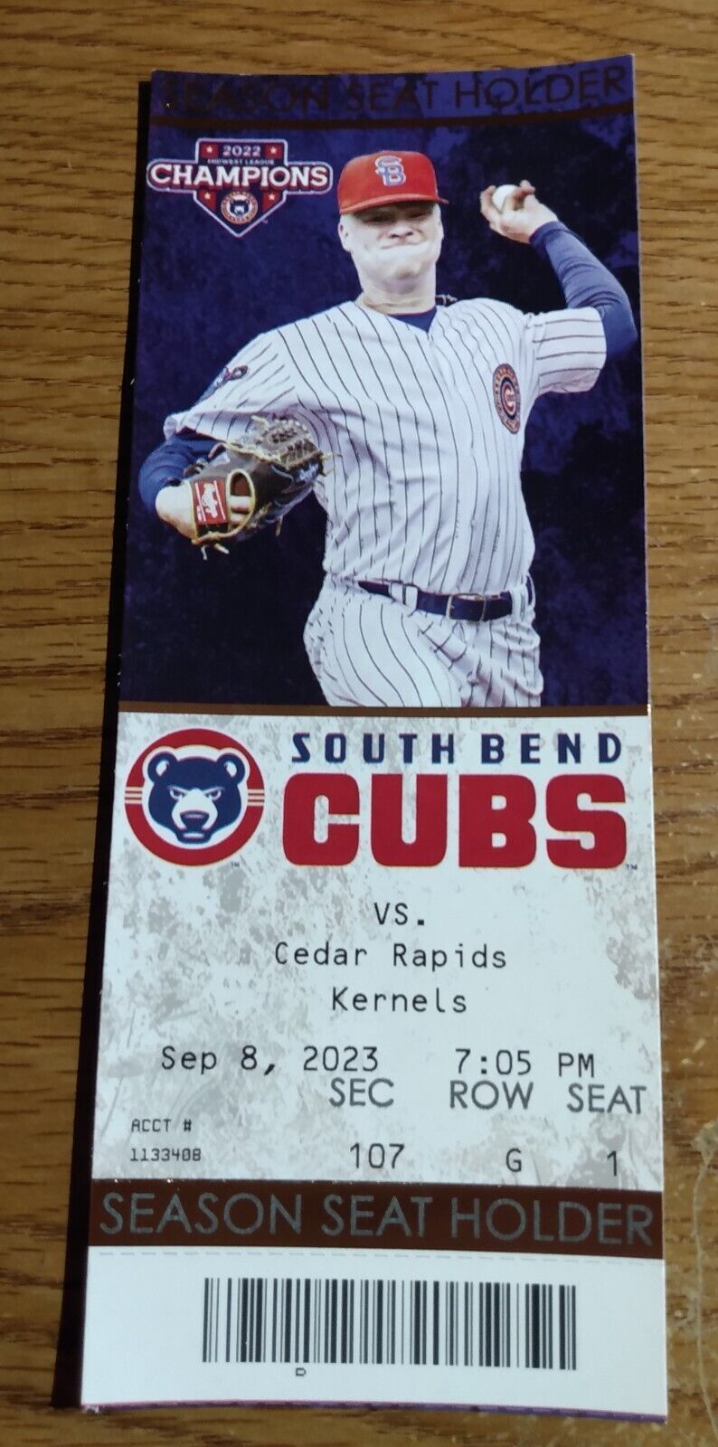 2023 South Bend A+ League Baseball Ticket Cubs Top Prospect - $1.75