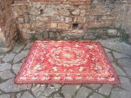 Large size velvet bed cover, vintage large floral velvet bedspread, boho... - $150.00