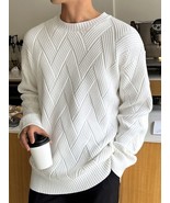 Look Time Life Men Solid Drop Shoulder Sweater - £53.13 GBP