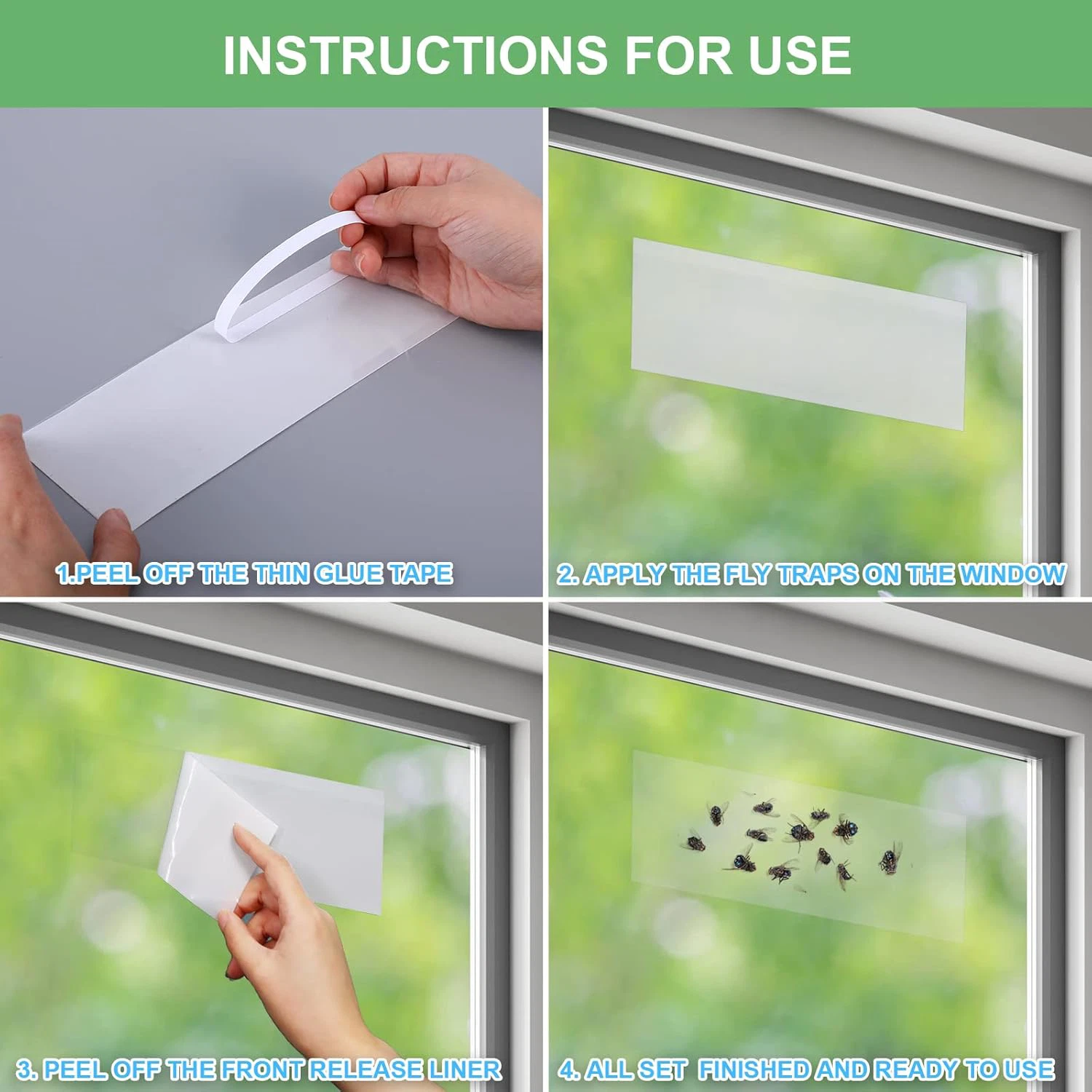 Window Fly Traps for Indoors, 80 Pack Clear Fly Paper Sticky Fly Strips ... - $29.08