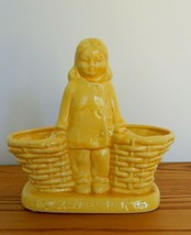 Gorgeous vintage yellow ceramic Asian girl with baskets planter - $20.00