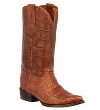 Mens Cognac Full Alligator Belly Pattern Western Cowboy Boots J Toe - £116.07 GBP