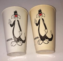 Sylvester The Cat 1966 Pepsi Promo Plastic Set Of 2 Cups (One Is Discolo... - $9.42