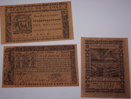 Vintage Three Replicas of Colonial Money  - £2.38 GBP