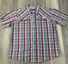 Magellan Fish Gear Fishing Shirt XL Red/ Blue Plaid Relaxed Vented Lost ... - £13.04 GBP
