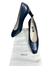 BALLY Maggiore Blue Leather Slip On Pump Heel Shoes Size 8.5 C Made Swit... - $24.74