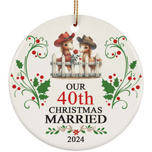 Our 40th Years Christmas Married Ornament Gift 40 Anniversary With Horse Couple - £12.45 GBP