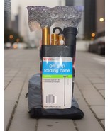 Folding Mobility Cane Gel Grip Adjusts 32” to 36” Gold  CVS - $33.94 CAD