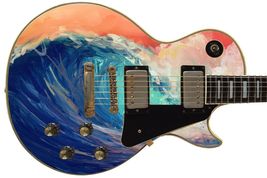 Guitar Skin Axe Wrap Re-skin Electric Sunny Wave Ocean Oil Canvas Surf 846 - $45.49