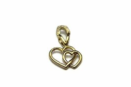 Double Heart 14k Yellow Gold Charm pendant - £88.92 GBP