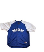 Nike Team Genuine Merchandise Buttondown Dodgers Jersey Large Vtg Blue /... - $43.71 CAD