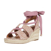 Patricia Nash Riva Wedge Leather Sandals - Blush Bouquet - €58,99 EUR