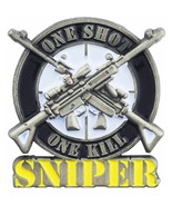 Navy PINS ONE Shot ONE Kill Sniper (1-1/8&quot;) Military Hat Pin P62258 EE M... - £9.73 GBP