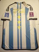 Messi Argentina 2022 World Cup Champions Campeones 3 Star Stadium Soccer Jersey - £71.94 GBP