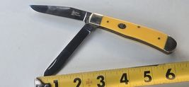 Vintage Steel Warrior 2 Blade Jack Yellow 4" Folded Stainless Steel Pock... - $24.75