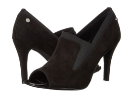 NEW CALVIN KLEIN PEEP TOES BLACK LEATHER SUEDE PUMPS SIZE 8.5 M $99 - £67.65 GBP