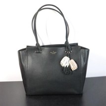 Kate Spade Palmer Drive Malika Black Pebbled Leather Shoulder Tote Bag w/ Tassel - $110.00