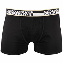 Roberto Cavalli Men&#39;s Single Pack Black Stretch Boxer Briefs Size Extra-Small - £6.39 GBP