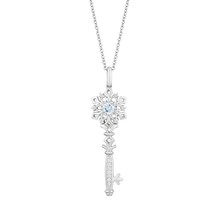 Enchanted Disney Elsa Pendant With .05 Carat TW Of Diamonds In Silver With Chain - £77.32 GBP