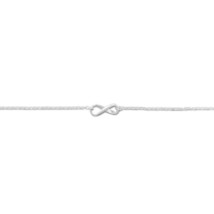 Women&#39;s 14k White Gold Plated Infinity Symbol Adjustable Chain Anklet Gift 9&quot; - £68.52 GBP