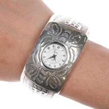 6.75&quot; Vintage Navajo silver and gold filled watch cuff bracelet - $163.35