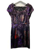 Tahari Sheath Dress Gorgeous Abstract Wearable Art Stretch Ponte Satin 8 - £30.04 GBP