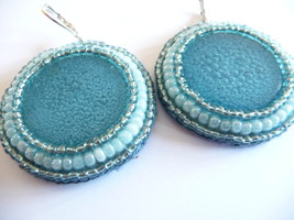 Bubble, Blue Earrings, Blue Round, Elegant, Boho Chic, Blue Silver Earri... - $412.16 MXN