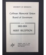 University of Minnesota Coffman Memorial Union 1963 - 1964 Reception Pro... - $20.00